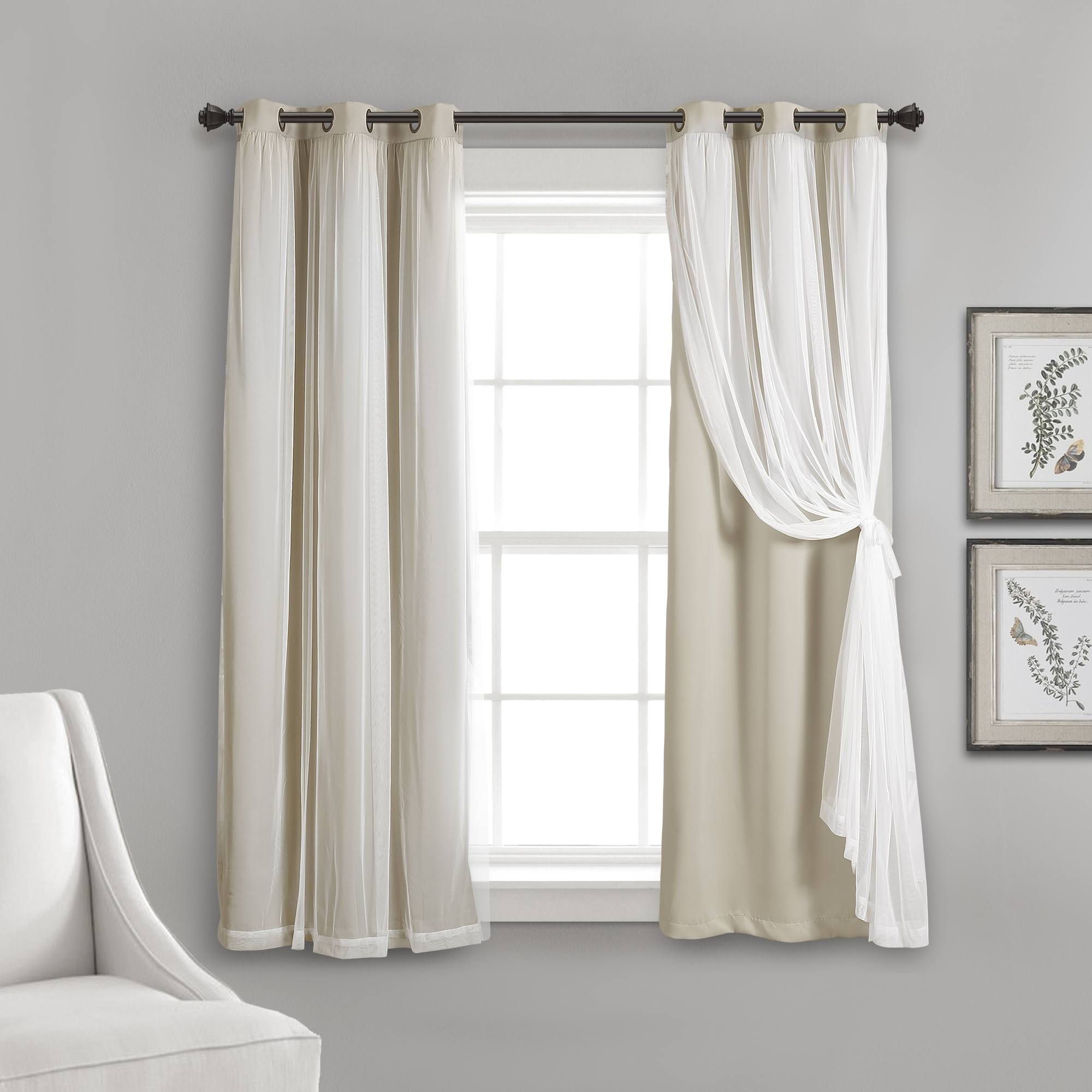 Lush Decor Lush Dcor Grommet Sheer Panels with Insulated Blackout